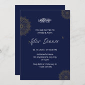 Iftarディナー招待ラマダンnavvy 招待状 (正面/裏面)