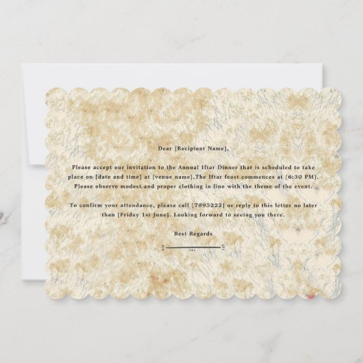 iftar 招待状 (裏面)