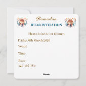 Iftar Dinner Invitations シーズンカード (裏面)