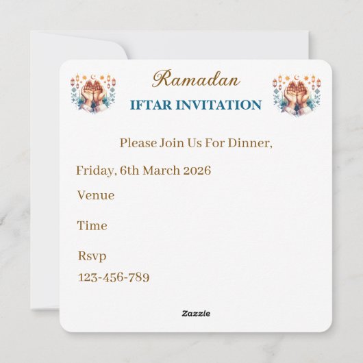 Iftar Dinner Invitations シーズンカード (裏面)