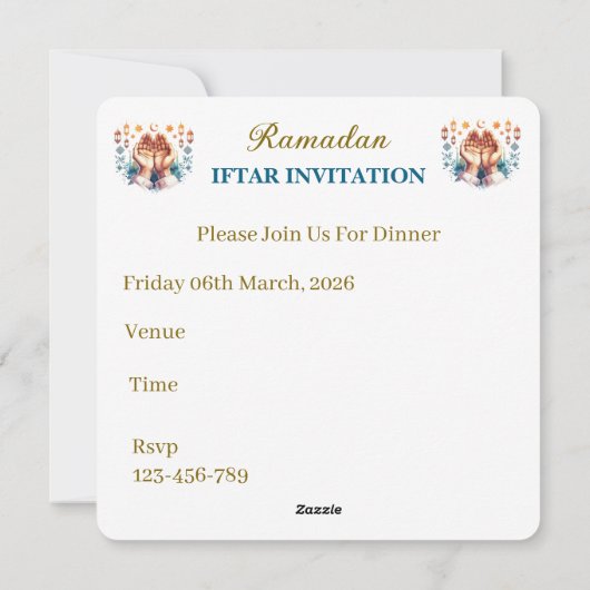 Iftar Dinner Invitations シーズンカード (裏面)