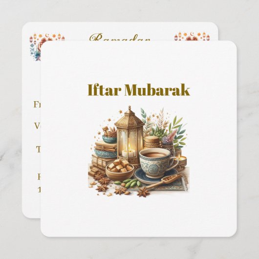 Iftar Dinner Invitations シーズンカード (正面/裏面)