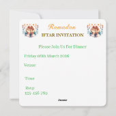 Iftar Dinner Invitations シーズンカード (裏面)