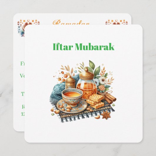 Iftar Dinner Invitations シーズンカード (正面/裏面)