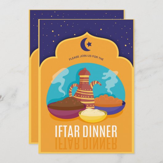 Iftar Dinner Party 招待状 (正面/裏面)