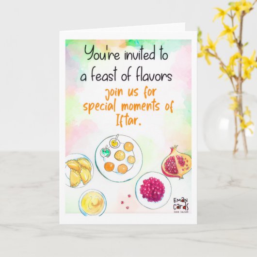 Iftar Feast  - Colorful Card カード (黄色い花)