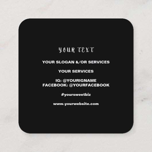 IG名パーソナライズされた刺  スクエア名刺 (裏面)