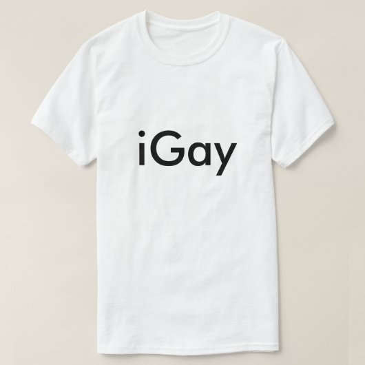 iGay ユーモアのある LGBTユー間抜けモアジョークおもしろいゲイ Tシャツ (デザイン正面)