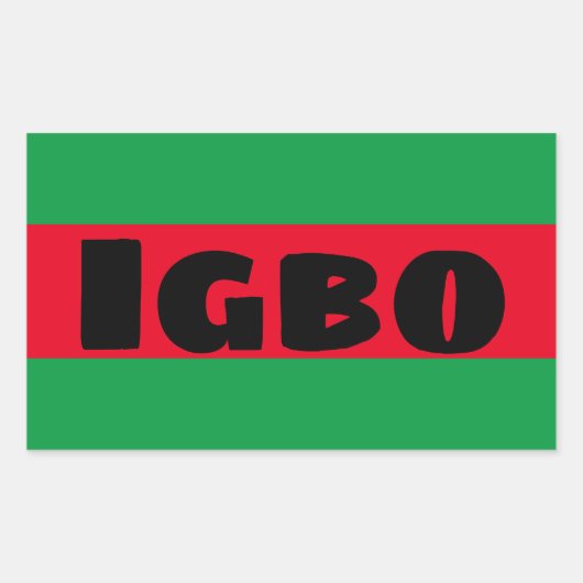 Igbo緑と赤 長方形シール (正面)