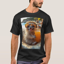 Igel am Strand mit cooler Brille Tシャツ