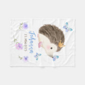 Igel blau 1 - Aquarell-Design | personalisierbare フリースブランケット (正面(横))