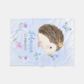 Igel blau 2 - Aquarell-Design | personalisierbare フリースブランケット (正面(横))