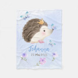 Igel blau 2 - Aquarell-Design | personalisierbare フリースブランケット