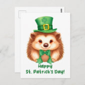 Igel Gráinneog Happy St. Patricks Day ポストカード (正面/裏面)