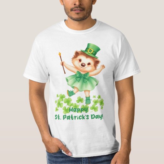 Igel Igelin Gráinneog Happy St. Patricks Day Tシャツ (正面)