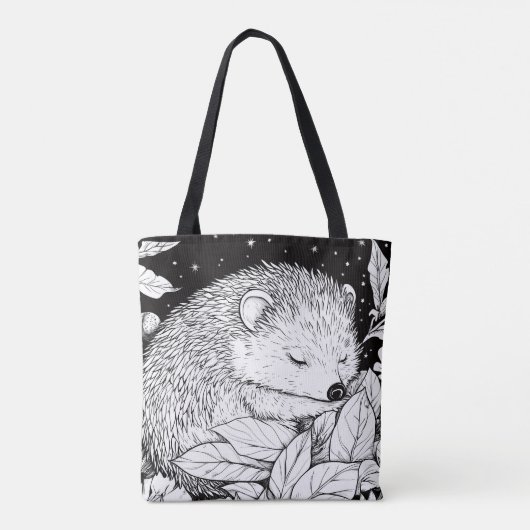 Igel im Herbstlaub unter Sternenhimmel トートバッグ (裏面)