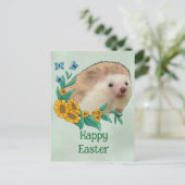 Igel mit Blüten Postkarte ポストカード (スタンド正面)