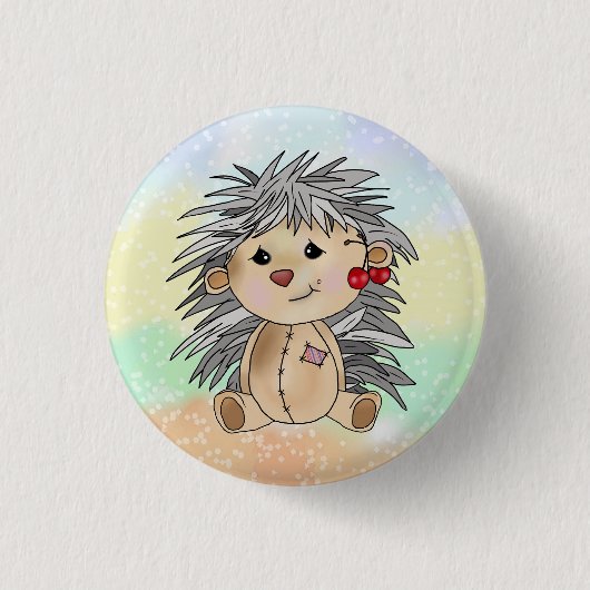 Igel mit Kirschen 缶バッジ (正面)