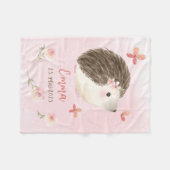 Igel rosa 2 - Aquarell-Design | personalisierbare フリースブランケット (正面(横))
