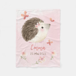 Igel rosa 2 - Aquarell-Design | personalisierbare フリースブランケット
