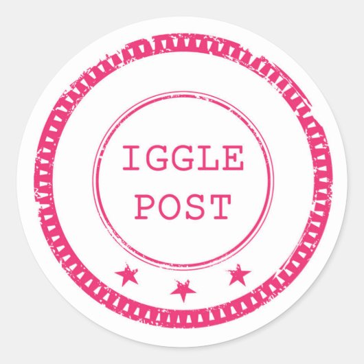 Iggle Postスタンプ ラウンドシール (正面)