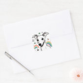 Iggy Greyhoundイタリアン Doodleスタンプ スクエアシール (封筒)