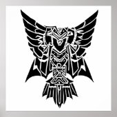Iggy, the Aztec Style Abstract Healing Eagle ポスター (正面)