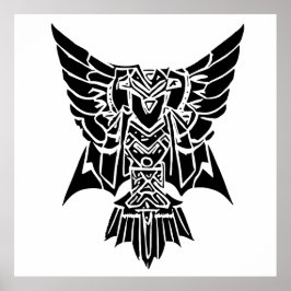 Iggy, the Aztec Style Abstract Healing Eagle ポスター