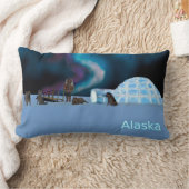 IglooとNorthern Lights – アラスカ ランバークッション (ブランケット)