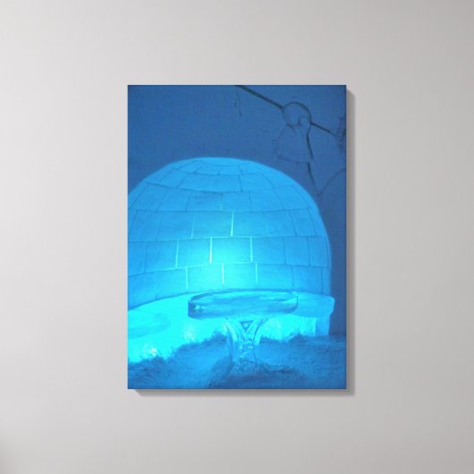 Igloo Room at Hotel de Glace，ケベック，カナダ キャンバスプリント (正面)