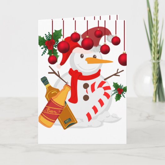 Igloo With Beer – Funny Christmas Greeting Card シーズンカード (正面)