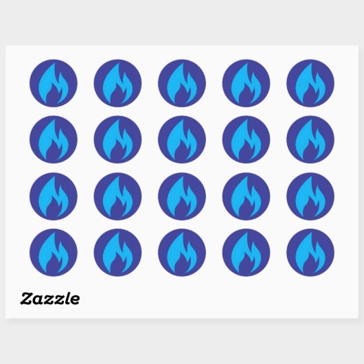 Ignite Blue Flame Sticker ラウンドシール (シート)