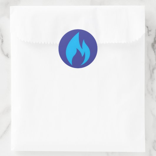 Ignite Blue Flame Sticker ラウンドシール (バッグ)