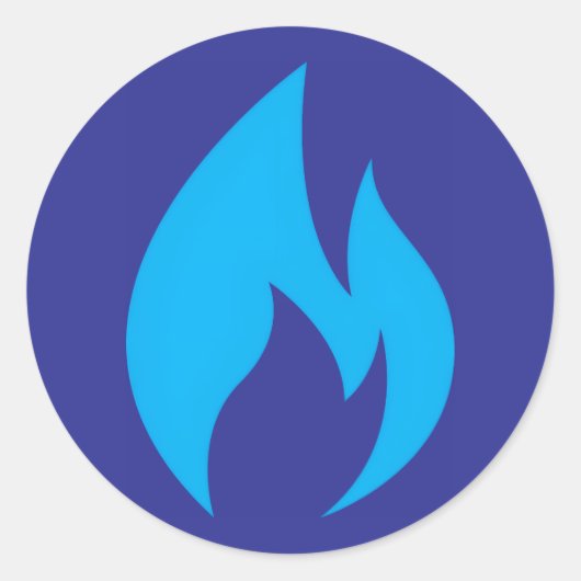 Ignite Blue Flame Sticker ラウンドシール (正面)