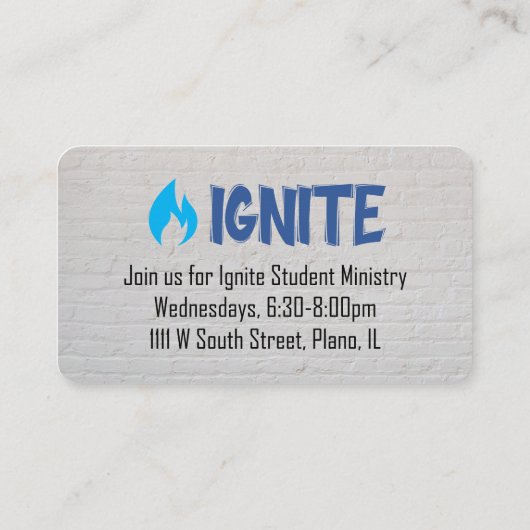 Ignite Invite Card プレイスカード (裏面)