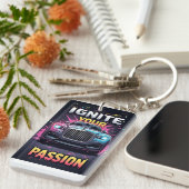 🏎️ Ignite Passion Bold Color Splash Sports Car  キーホルダー (正面右)