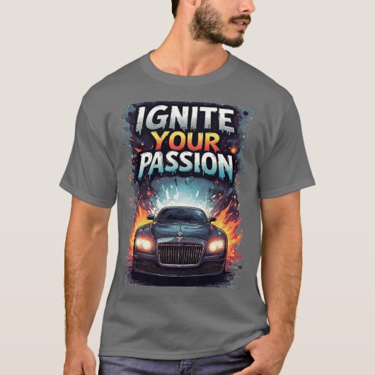 🏎️ Ignite Passion Color Splash Sports Car Energy  Tシャツ (正面)