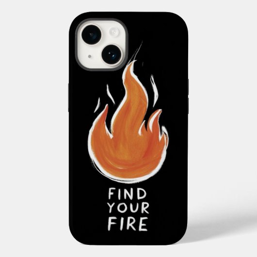 Ignite Your Passion | Hand-Drawn Fire iPhone 14 Ca Case-Mate iPhoneケース (裏面)