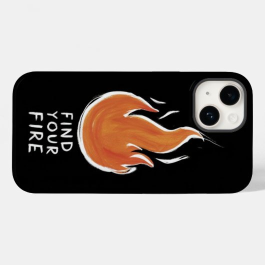 Ignite Your Passion | Hand-Drawn Fire iPhone 14 Ca Case-Mate iPhoneケース (裏面 (横))