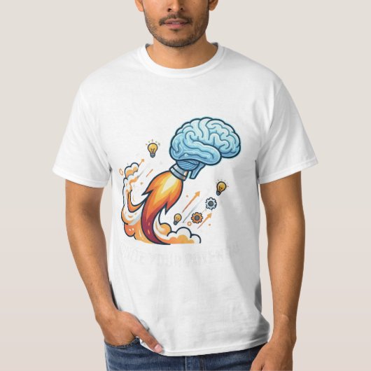 Ignite Your Potential Rocket Brain Motivational Gr Tシャツ (正面)