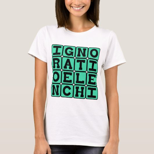Ignoratio Elenchi、無関係な結論 ラテン語 Tシャツ (正面)