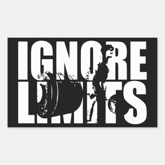 IGNORE LIMITS – デッドリフトトレーニング やる気を起こさせる 長方形シール (正面)