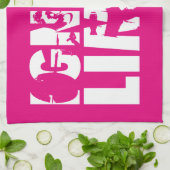 IGNORE LIMITS – 女性のトレーニング やる気を起こさせる キッチンタオル (折り畳み)