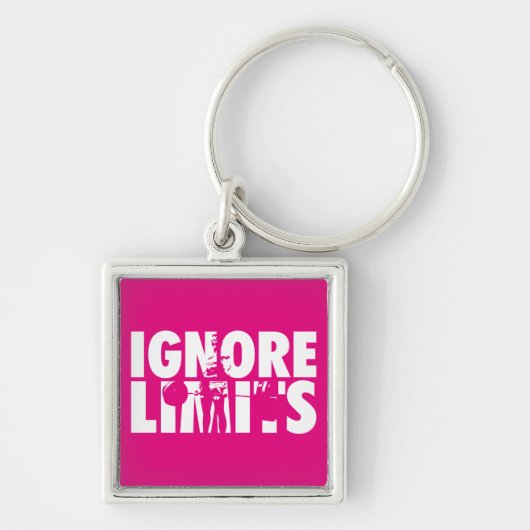 IGNORE LIMITS – 女性の重量挙げやる気を起こさせる キーホルダー (正面)