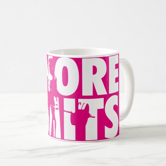 IGNORE LIMITS – 女性の重量挙げやる気を起こさせる コーヒーマグカップ (正面右)