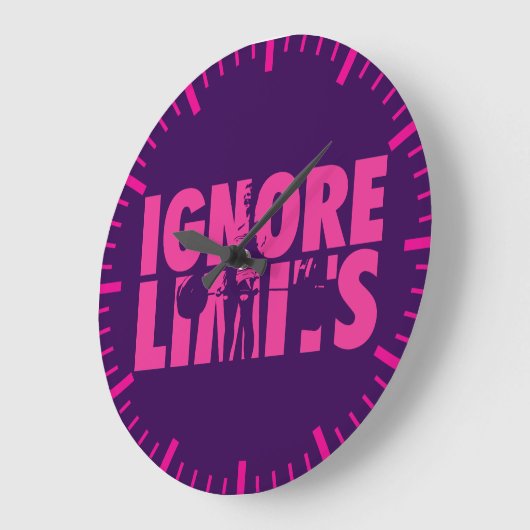 IGNORE LIMITS – 女性の重量挙げやる気を起こさせる ラージ壁時計 (傾斜)