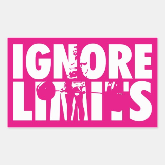 IGNORE LIMITS – 女性の重量挙げやる気を起こさせる 長方形シール (正面)