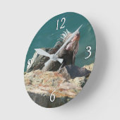 Iguana at St. Thomas ラウンド壁時計 (傾斜)