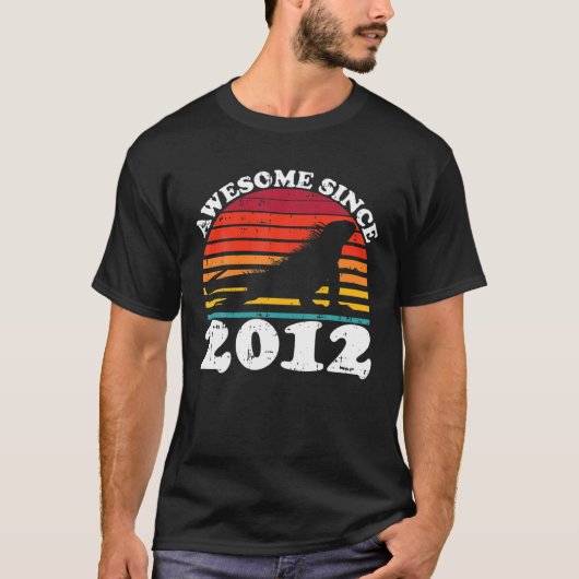 Iguana Awesome Since 2012 10Th Birthday 10 Years O Tシャツ (正面)