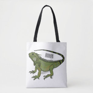 Iguana cartoon illustration トートバッグ